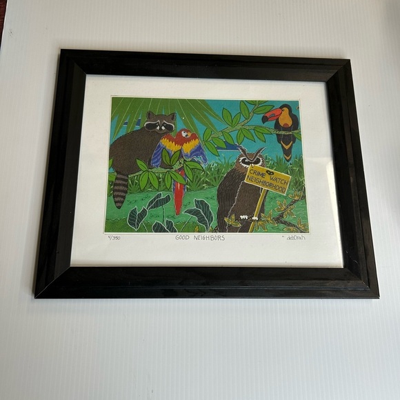 Good Neighbors Animal Theme Limited-Edition #4/350 Signed Wall Art Print 11x14 - Picture 2 of 8